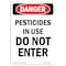 Signmission OSHA Danger Sign, 10" Height, Rigid Plastic, Pesticides In Use Do Not Enter, Portrait OS-DS-P-710-V-1968 - alternate 1